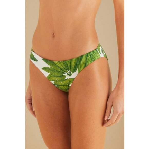 💕FARM RIO Palm Fan Bikini Set Triangle Bikini Top + Low Bikini Bottom XL/L NWT - Picture 7 of 14